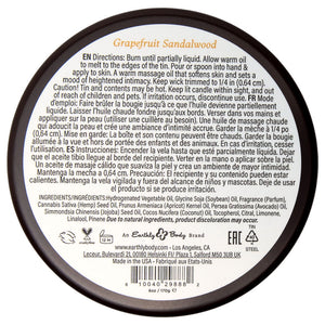 Earthly Body Aphrodisiac Massage Candle - Grapefruit Sandalwood 170 g