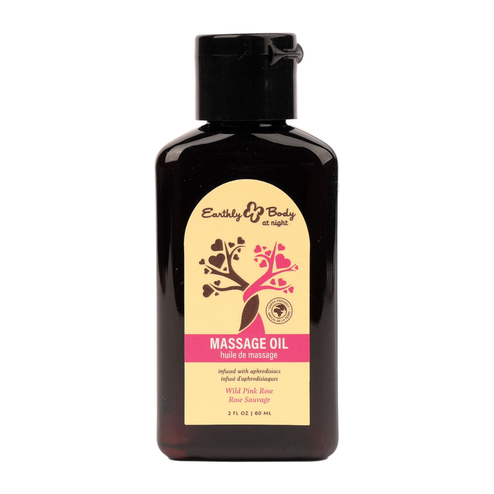 Earthly Body Wild Pink Rose Scented Massage Oil 60g