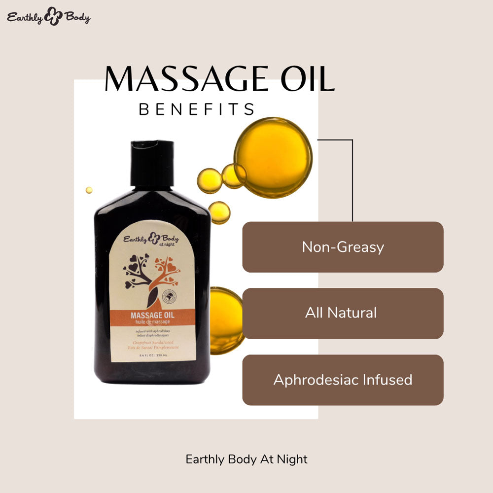 Earthly Body Grapefruit Sandlewood Scented Massage Oil 250mls