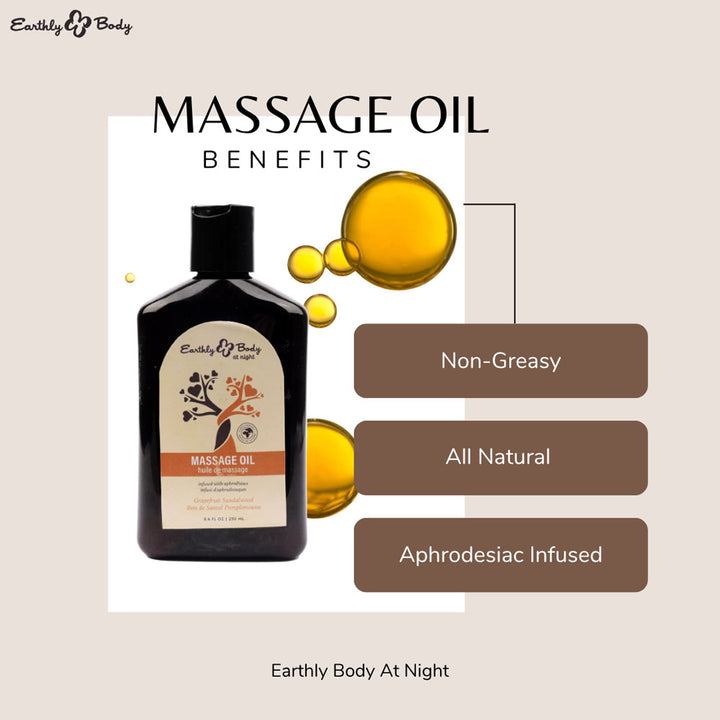 Earthly Body Grapefruit Sandlewood Scented Massage Oil 250mls