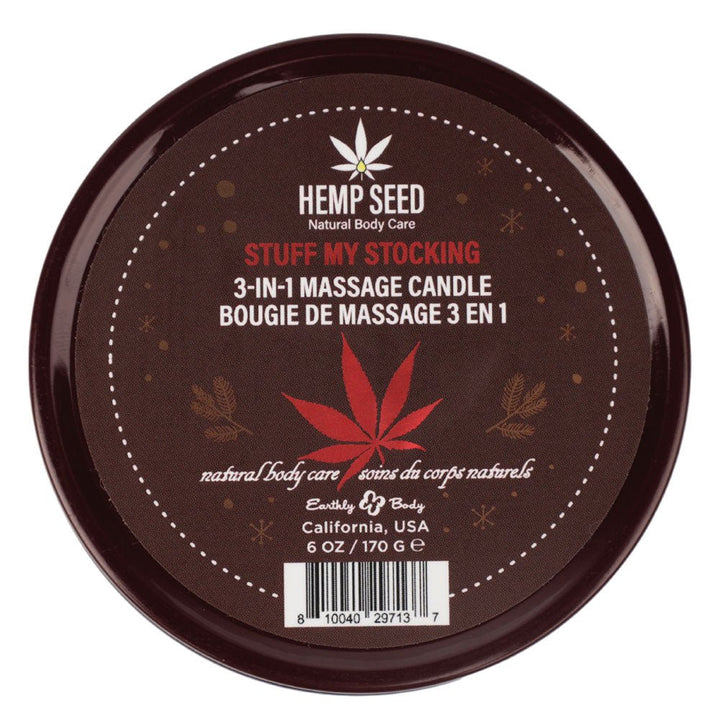 Hemp Seed 3-In-1 Massage Candle - Stuff My Stocking - Pomegranate, Charred Firewood, Brown Sugar - 170g