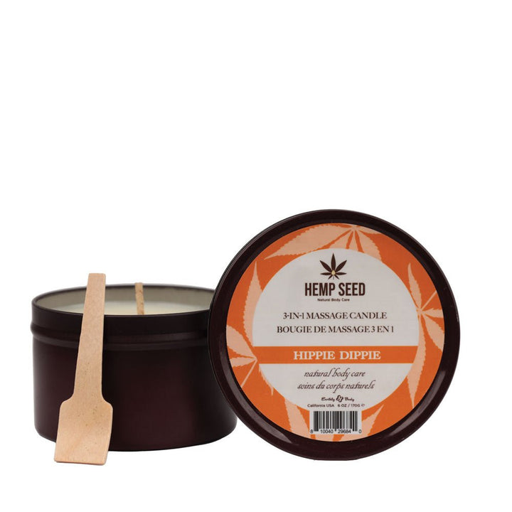 Hemp Seed 3-In-1 Massage Candle - Hippie Dippie (Toasted Coconut, Sparkling Cashmere, Sandalwood)- 170g