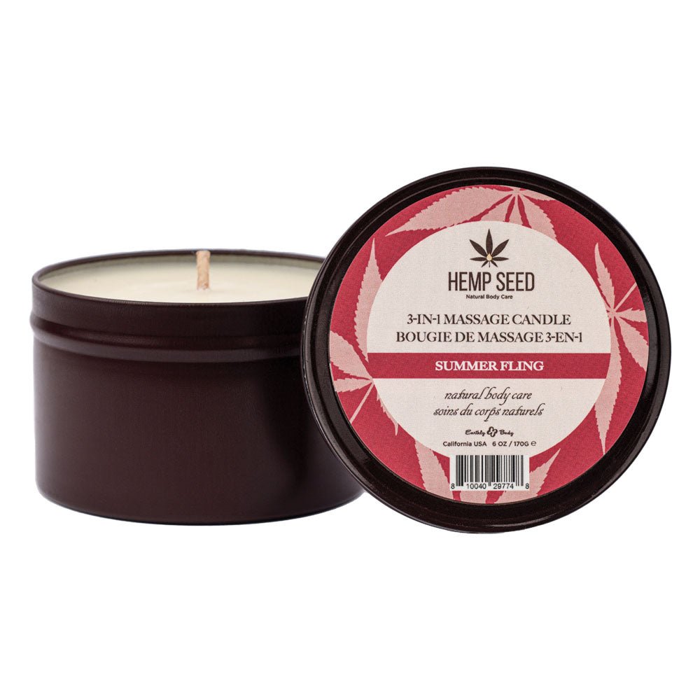 Earthly Body Hemp Seed 3-In-1 Massage Candle - Summer Fling Scent