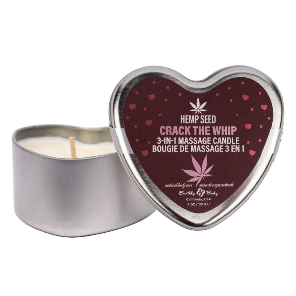 EB Hemp Seed 3 in 1 Massage Heart Candle - Crack The Whip -