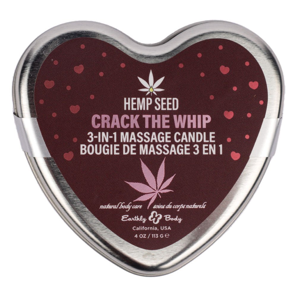 EB Hemp Seed 3 in 1 Massage Heart Candle - Crack The Whip -