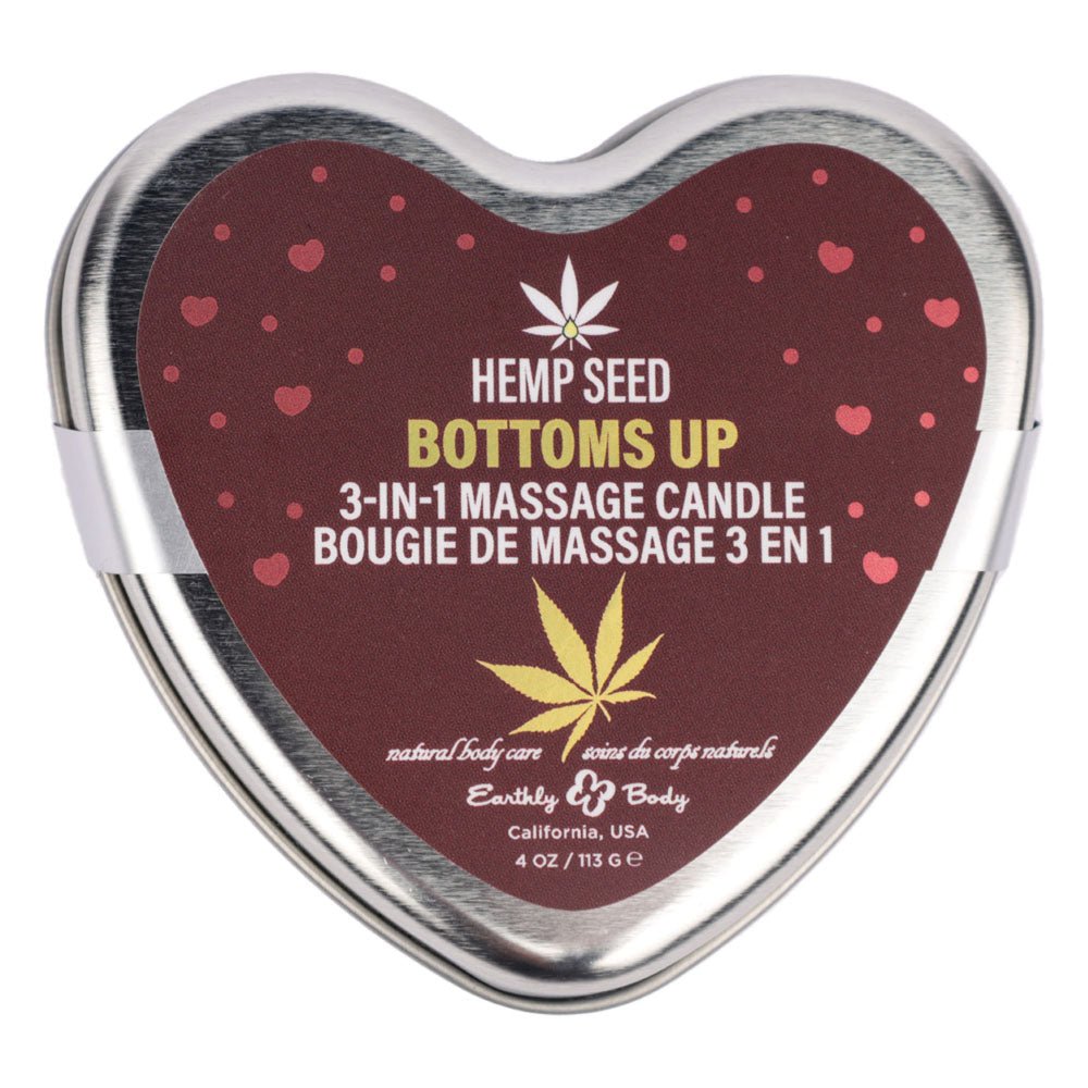 EB Hemp Seed 3 in 1 Massage Heart Candle - Bottom's Up