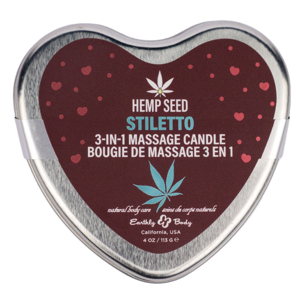 EB Hemp Seed 3 in 1 Massage Heart Candle - Stiletto