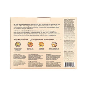 Earthly Body Hemp Seed Tranquility Trio - Kashmir Musk Scented Massage & Caress Kit - 3 Piece Kit