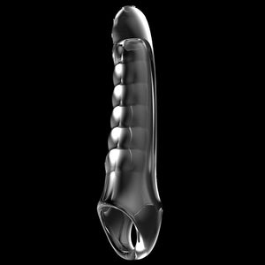 Adam & Eve Ridged Rider - Penis Extension Sleeve - Clear
