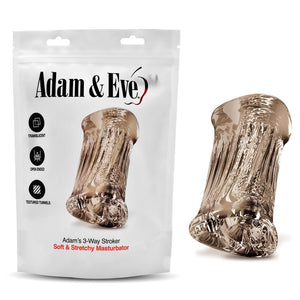 Adam & Eve Adam's 3-Way Stroker - Triple Hole - Clear