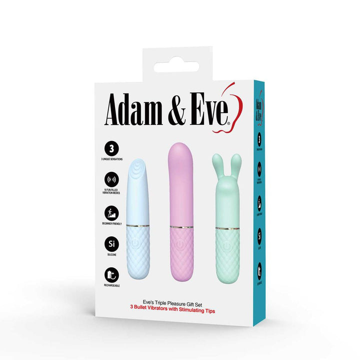 Adam & Eve Triple Pleasures Vibrators Set - Mulit-Coloured