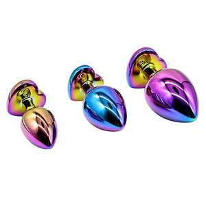 Adam & Eve Rainbow Heart Gem Anal Training Set - Multicoloured