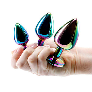 Adam & Eve Rainbow Heart Gem Anal Training Set - Multicoloured