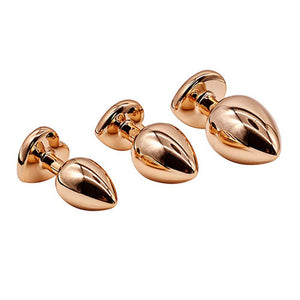 Adam & Eve Rose Gold Heart Gem Anal Training Set - Pink