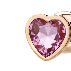 Adam & Eve Rose Gold Heart Gem Anal Training Set - Pink