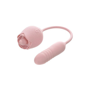 Adam & Eve Thrust & Tickle Rose - Vibrator with Thrusting Bullet - Pink