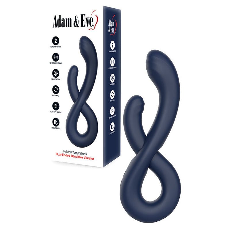 Adam & Eve Twisted Temptaions - Bendable Dual Viberator - Navy Blue