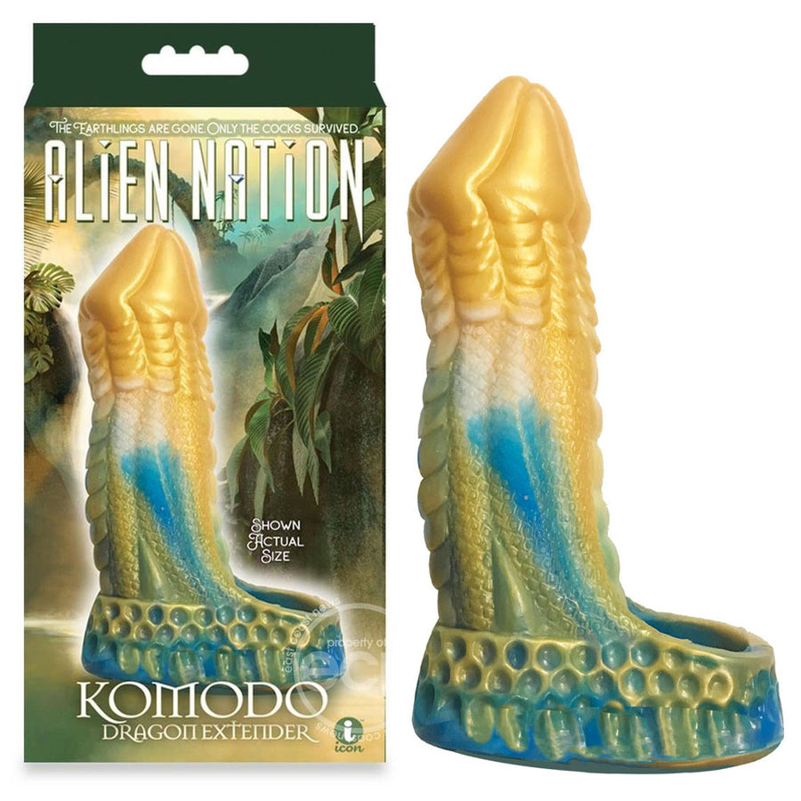 Alien Nation - Komodo - Penis Extender Fantasy Sleeve - Blue/Gold