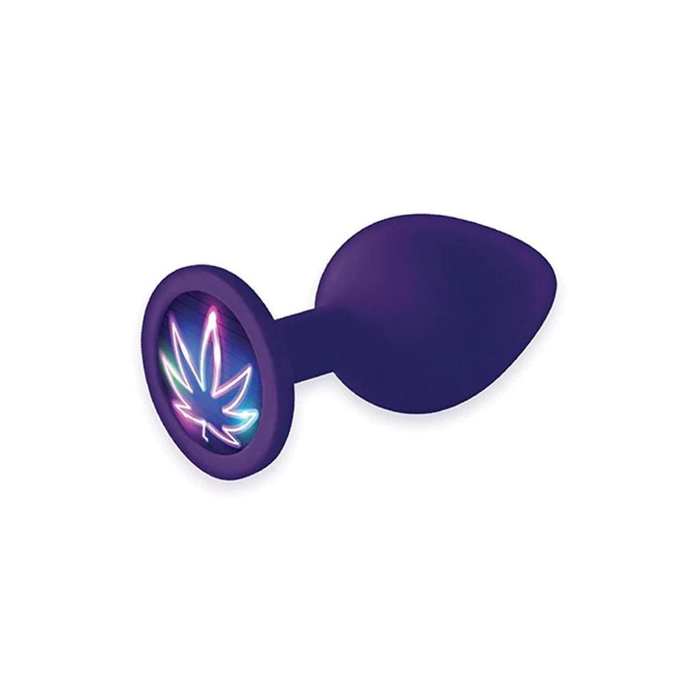 The 9's Booty Talk - Neon Leaf Butt Plug - Purple