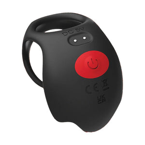 Red Dot Rings - V3 - Black Vibrating Cock & Ball Ring with Remote