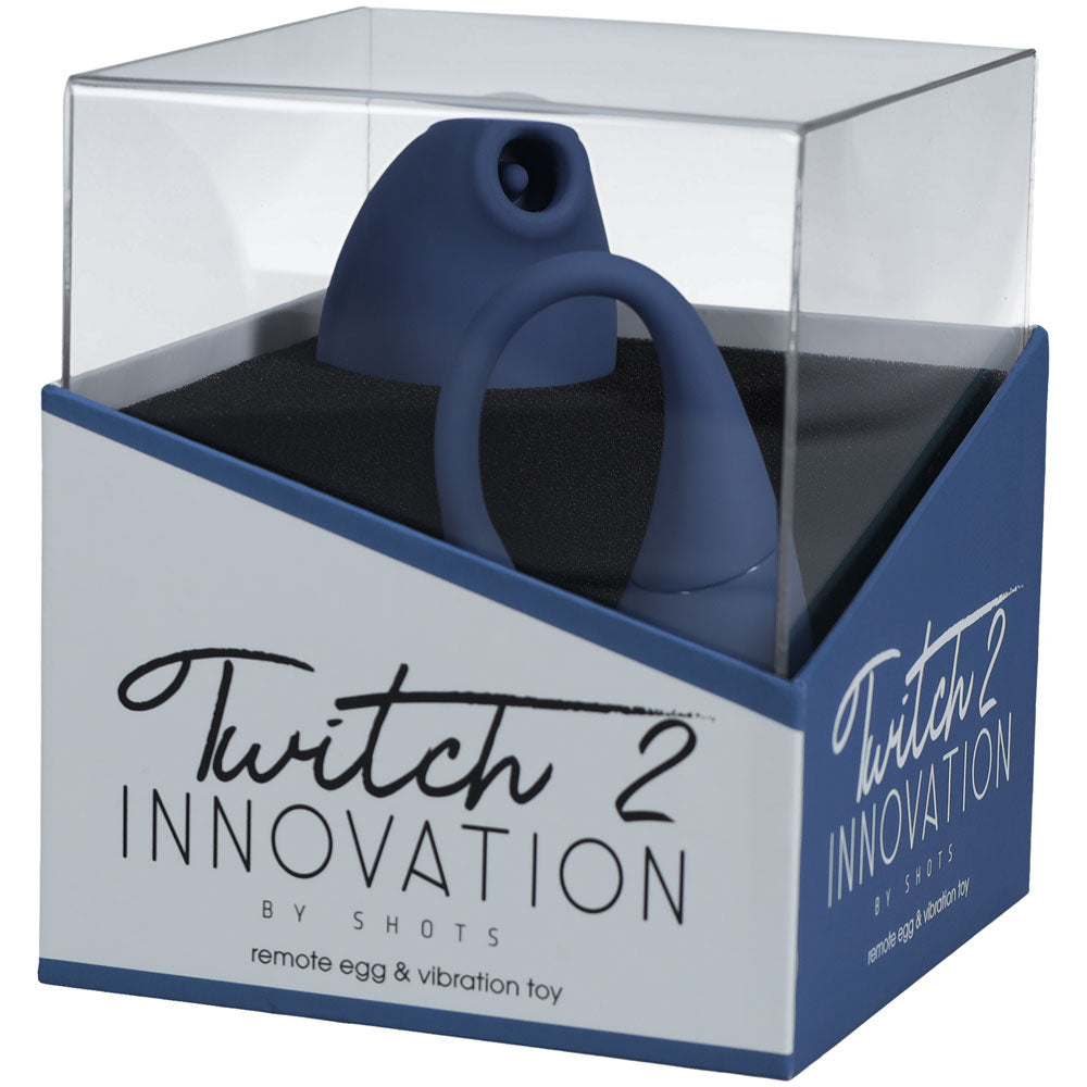 Twitch 2 - Suction Vibrator with Remote Vibrating Egg  - Blue