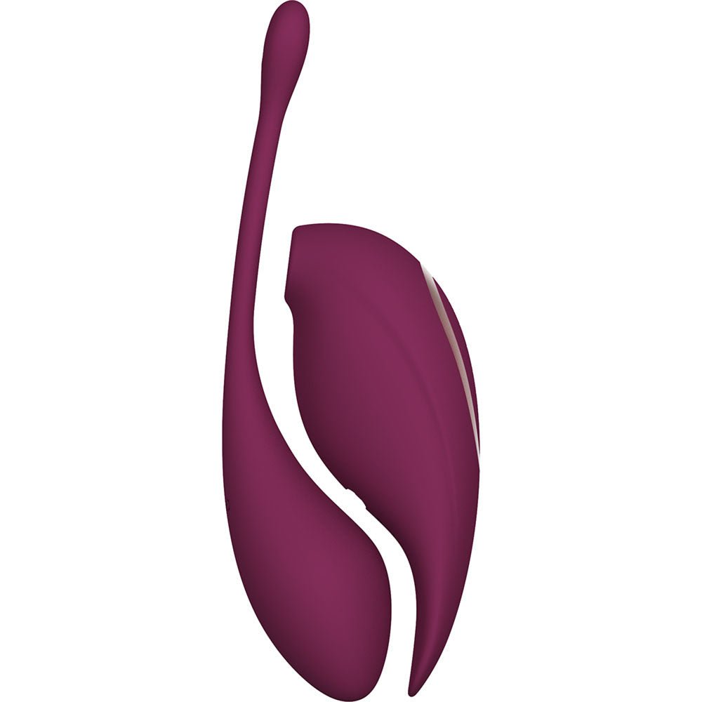 Twitch 2 - Suction Vibrator with Remote Vibrating Egg - Burgundy