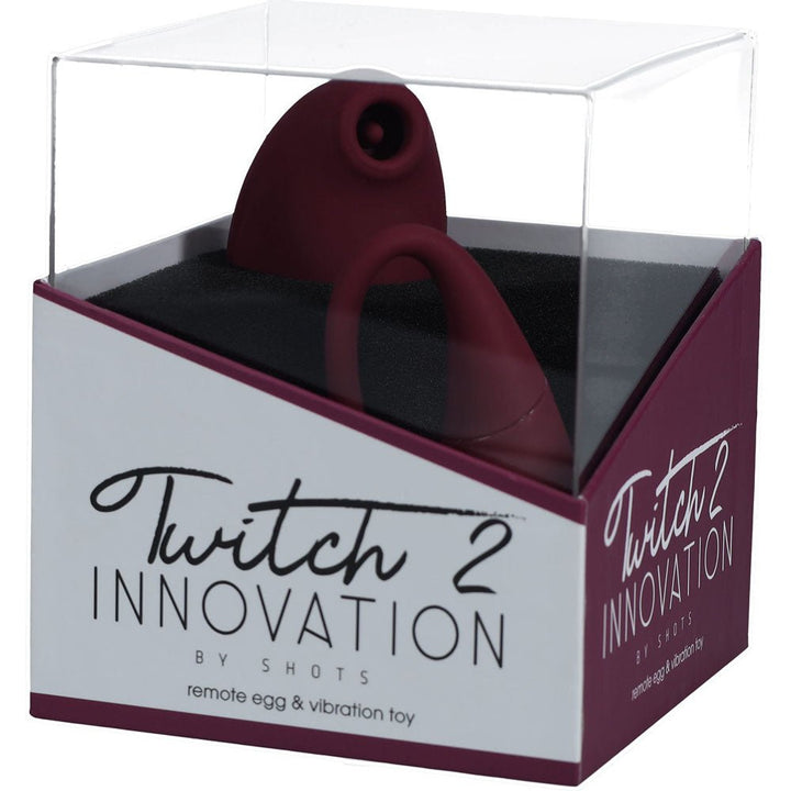 Twitch 2 - Suction Vibrator with Remote Vibrating Egg - Burgundy