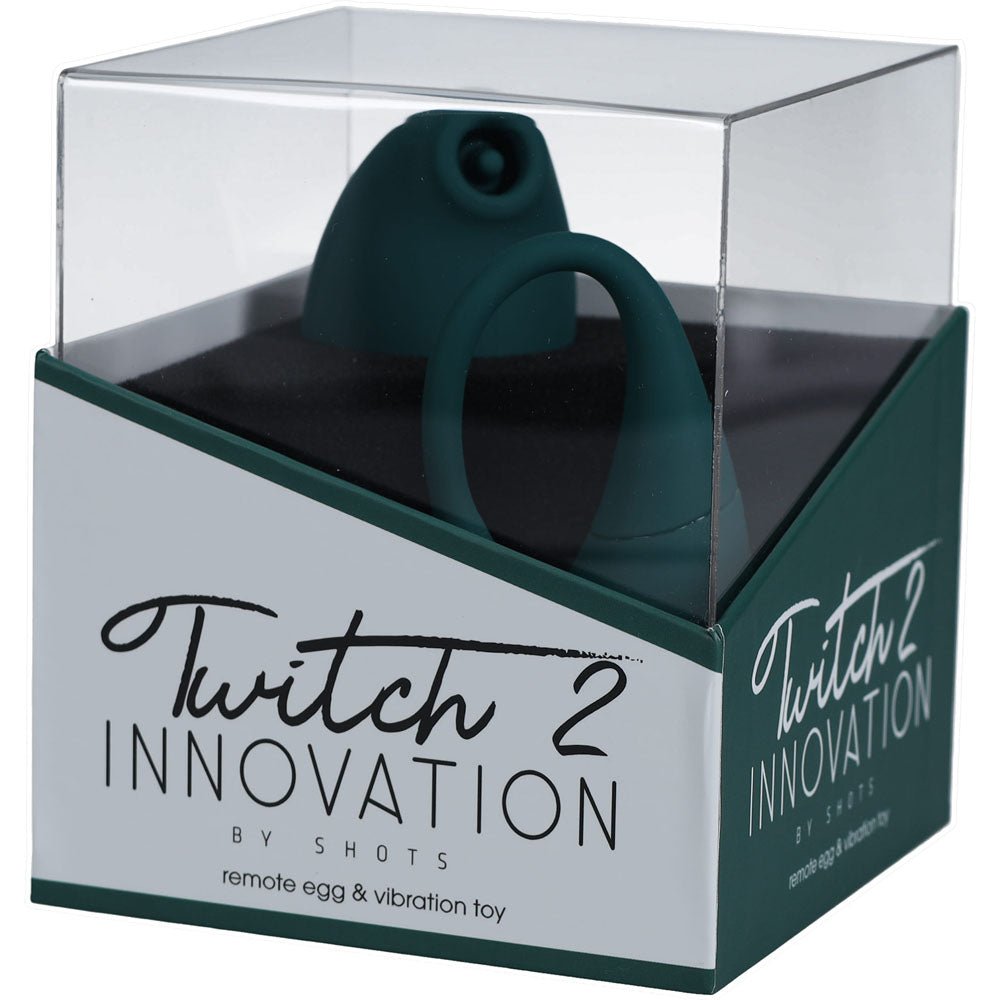 Twitch 2 - Suction Vibrator with Remote Vibrating Egg - Green