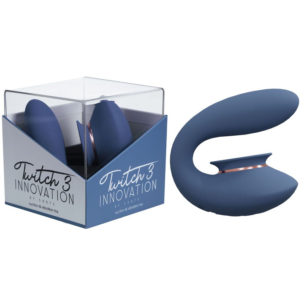 Twitch 2 - Blue/Grey Suction Vibrator