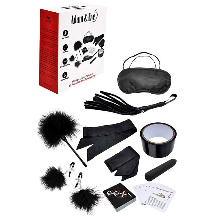 Adam & Eve Midnight Moods Collection Bondage Kit - 10 Piece