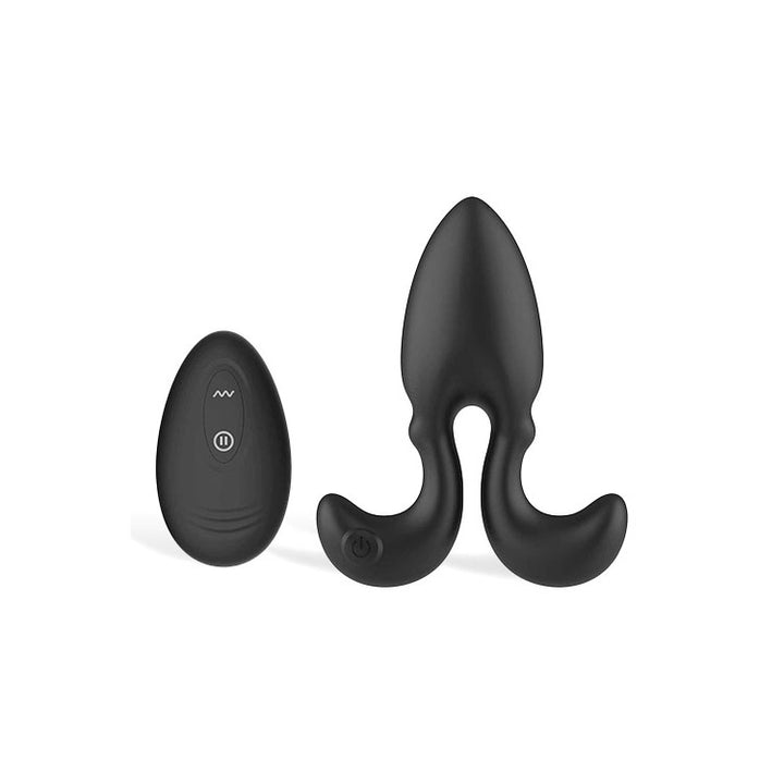 Adam & Eve Omega Vibrating Plug with Remote - Black