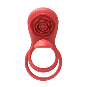 Adam & Eve Vibrating Rose Girth Enhancer - Cock & Ball Rings 