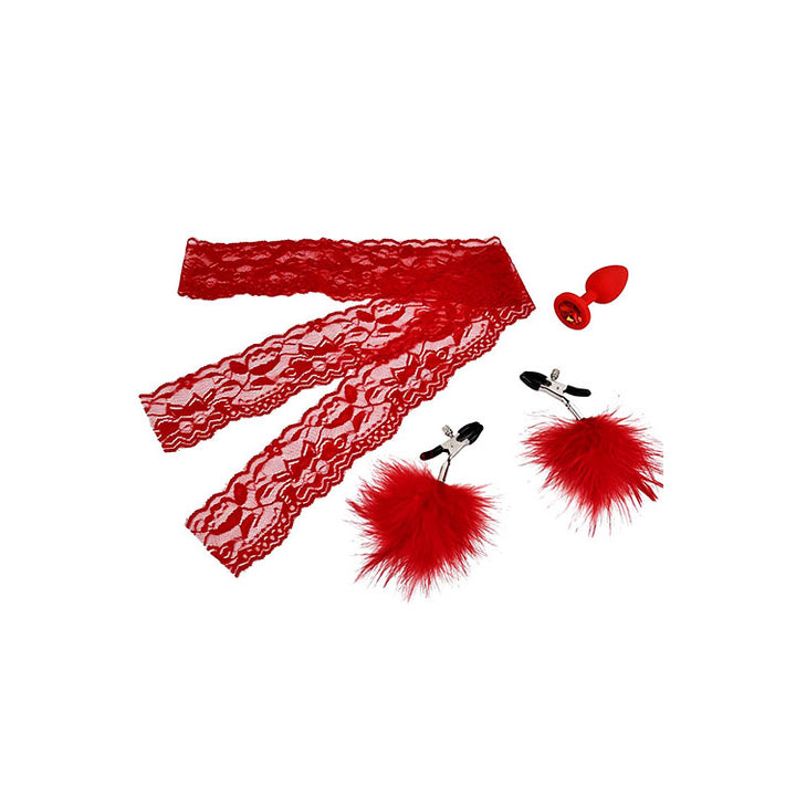Adam & Eve Deluxed Red Hot Sex Kit - 13 Piece Set