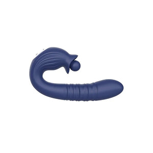 Adam & Eve The Big Baller - Thrusting & Rotating Rabbit Vibrator - Navy Blue