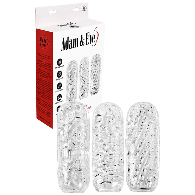 Adam & Eve Adam's Crystal Trio Strokers - Clear