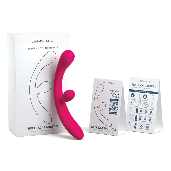 JimmyJane Reflexx Rabbit 3- Dual Stim Plus Warming - Pink