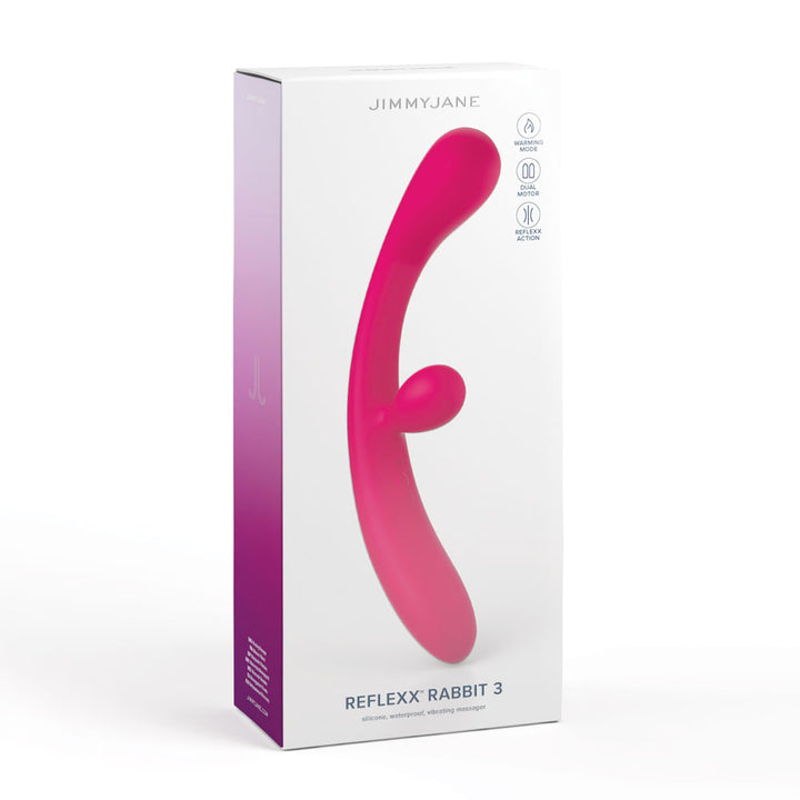 JimmyJane Reflexx Rabbit 3- Dual Stim Plus Warming - Pink