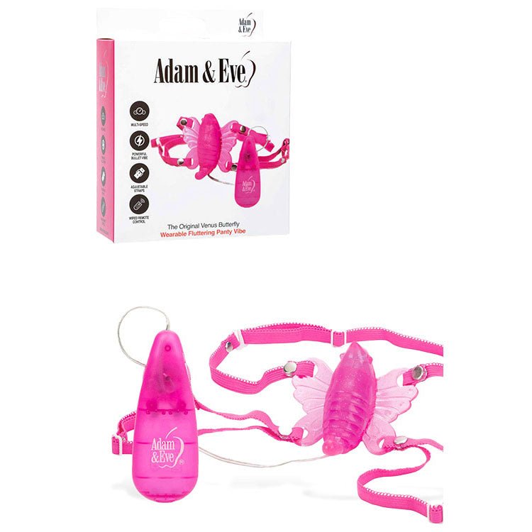 Adam & Eve The Original Venus Butterfly Panty Vibe - Pink