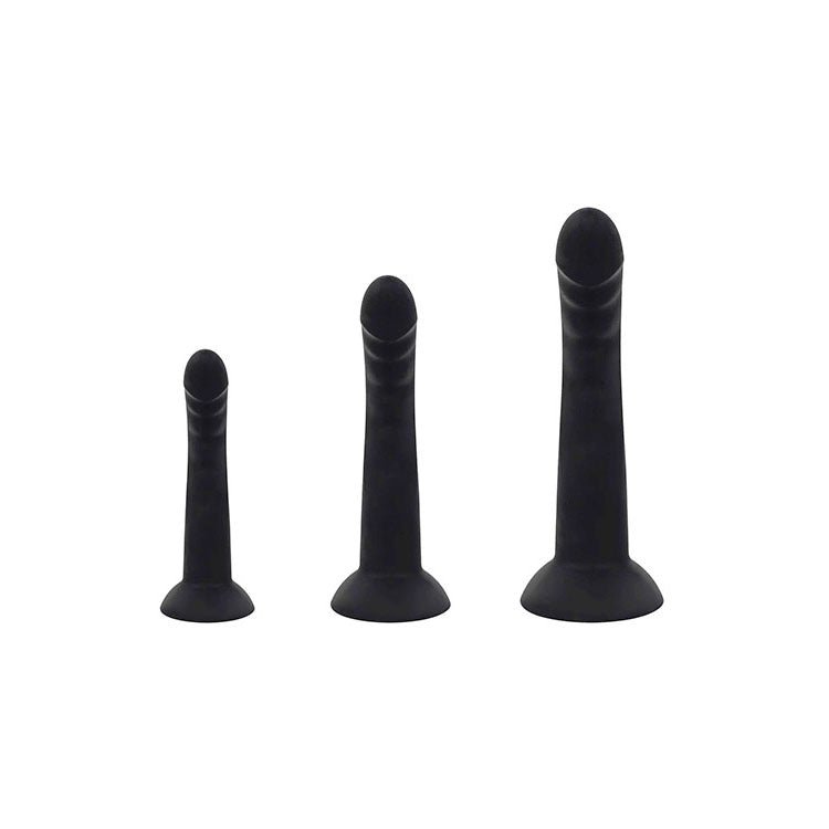Adam & Eve Adams Ridged Trio - Black Anal Dildo Training Kit