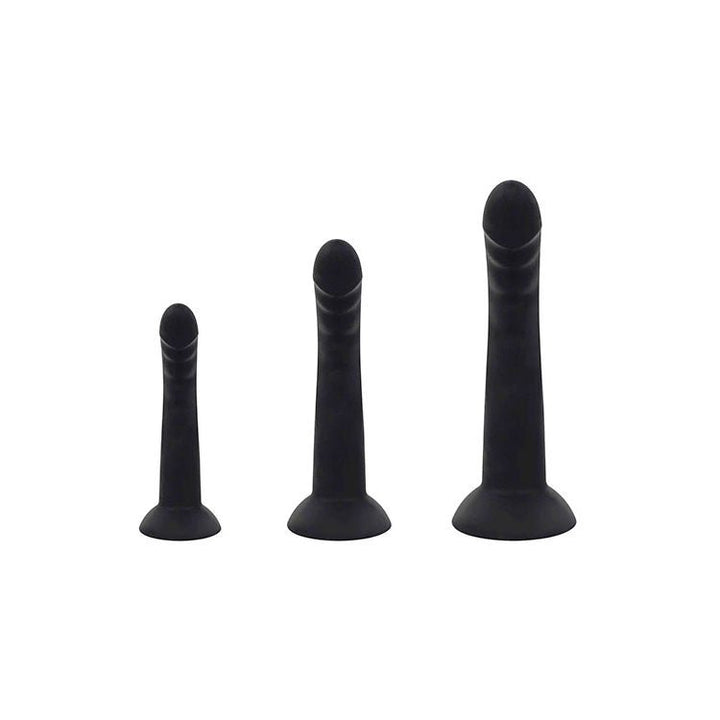 Adam & Eve Adams Ridged Trio - Black Anal Dildo Training Kit