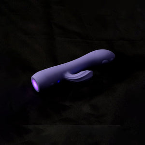 Adam & Eve Groovy Glo-Ups Waive Rabbit Vibrator - Purple