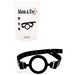 Adam & Eve Open Wide - Black Adjustable Mouth Restraint