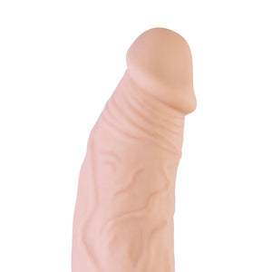 Adam & Eve Adams XL Vibro-Sleeve - Flesh 21.6cm Rechargeable Vibration Penis Extender Sleeve with Remote