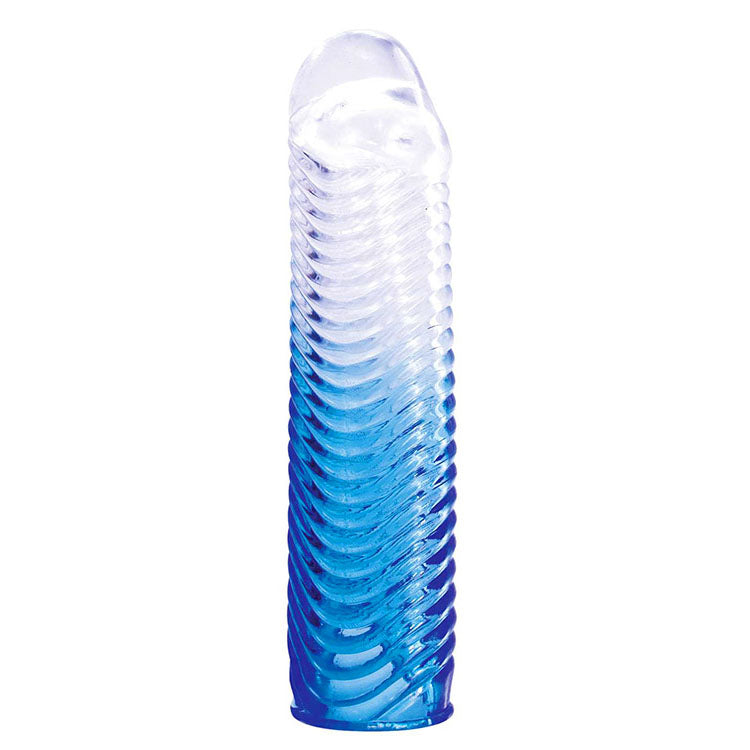Adam & Eve Sapphire Penis Sleeve Set - Blue Clear