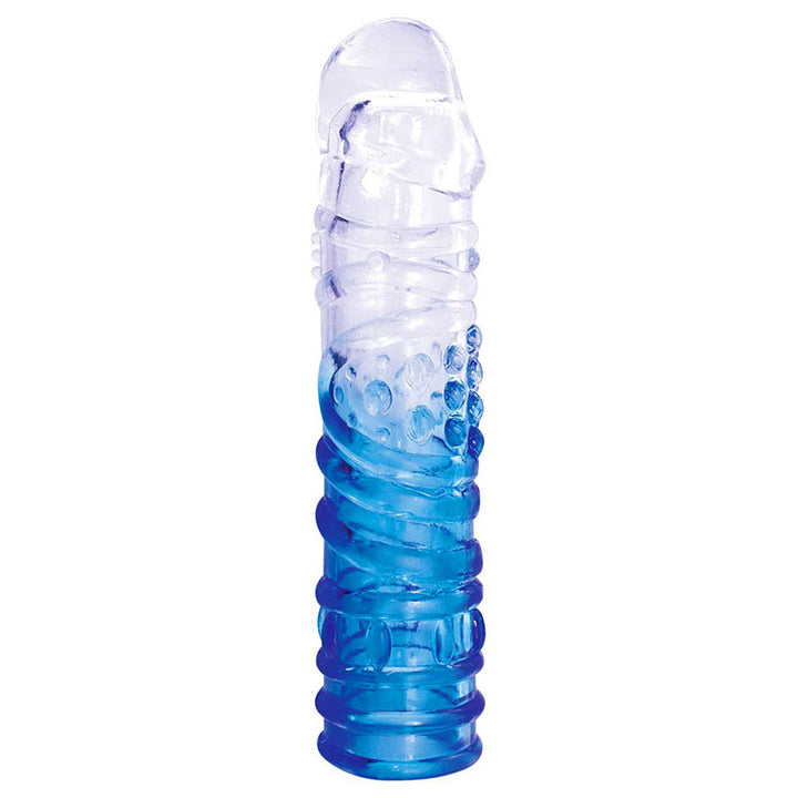 Adam & Eve Sapphire Penis Sleeve Set - Blue Clear