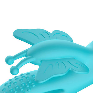 Adam & Eve Butterfly Embrace - Rechargeable Butterfly Vibrator - Blue