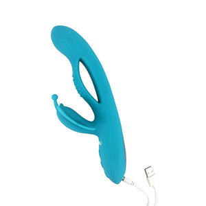 Adam & Eve Butterfly Embrace - Rechargeable Butterfly Vibrator - Blue