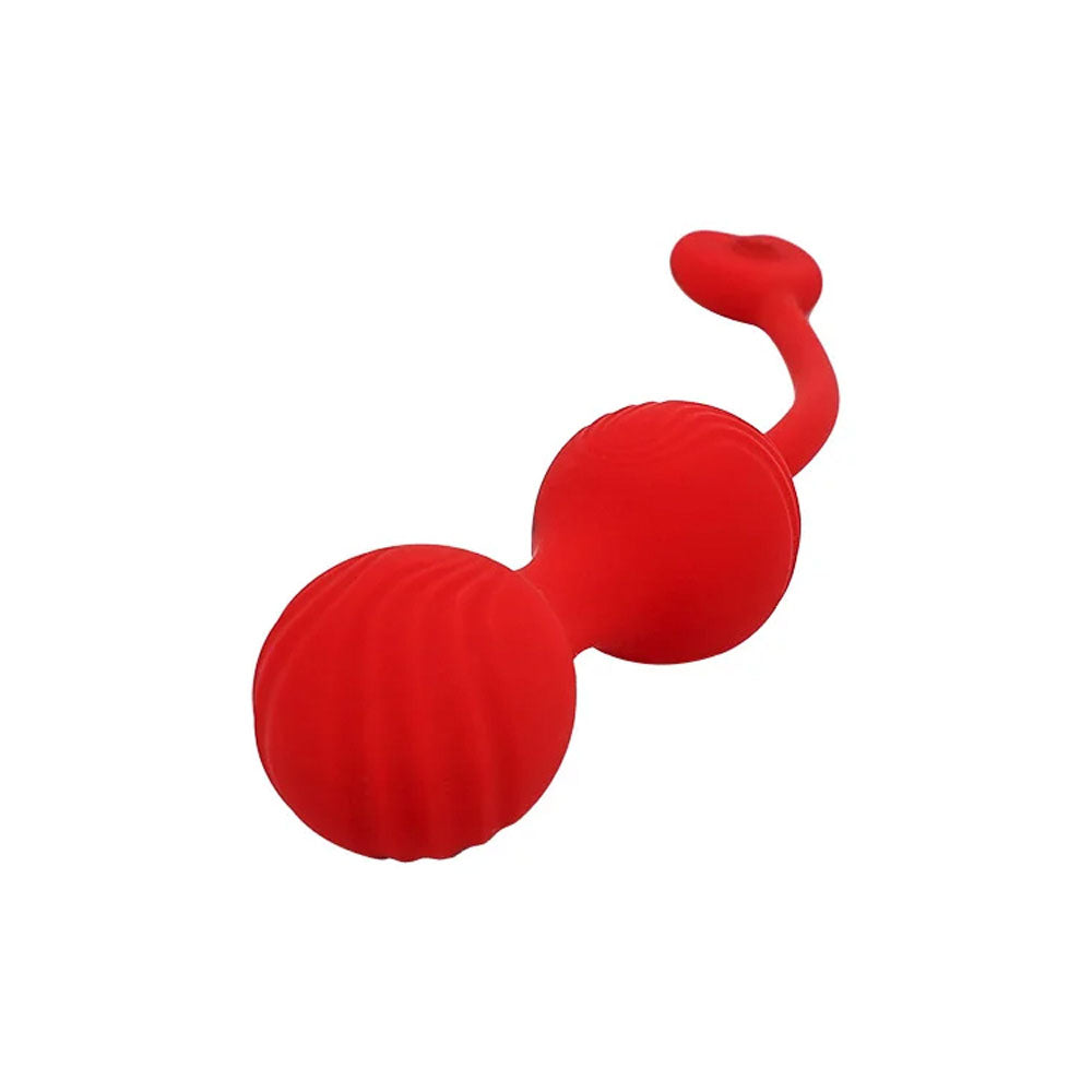 Adam & Eve Sweetheart Kegel Trainer - Vibrating Kegel Balls with Remote - Red