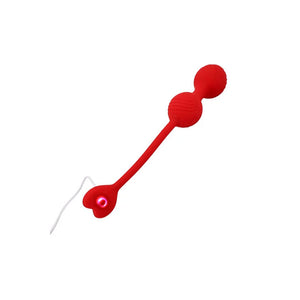 Adam & Eve Sweetheart Kegel Trainer - Vibrating Kegel Balls with Remote - Red