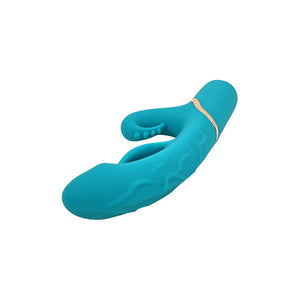 Adam & Eve Sirens Embrace Inflatable Kegelflex Rabbit Vibrator - Teal
